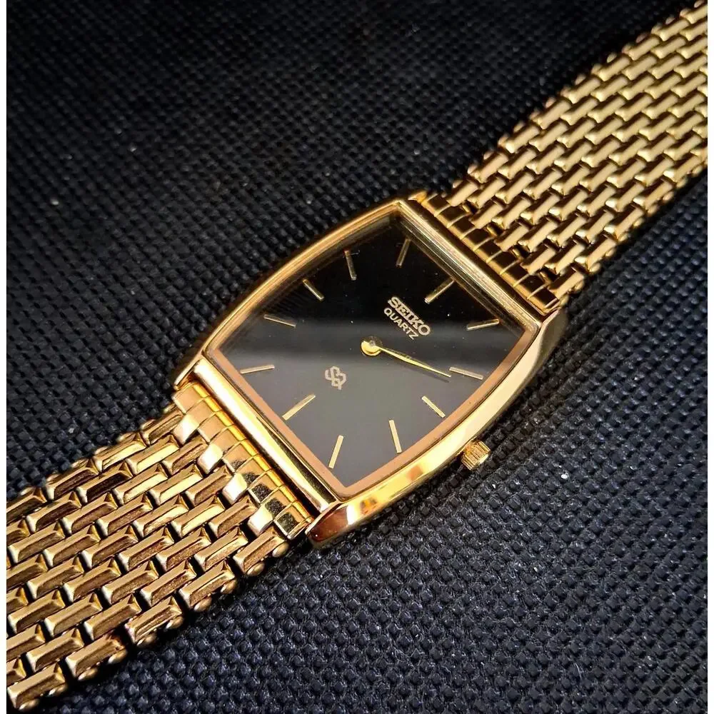 Seiko Barrel Tank Vintage Men's Gold Tone Watch